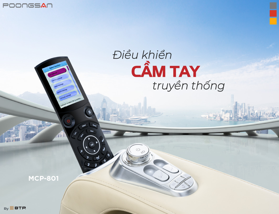 Điều khiển cầm tay truyền thống dễ sử dụng, thân thiện với người lớn tuổi